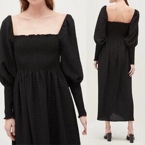 Hill House Black Smocked Dress